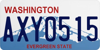 WA license plate AXY0515