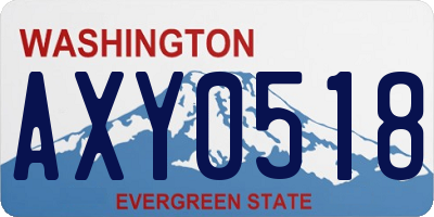 WA license plate AXY0518