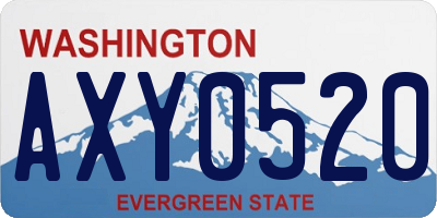 WA license plate AXY0520