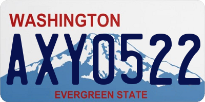 WA license plate AXY0522