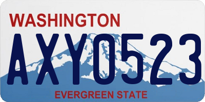 WA license plate AXY0523