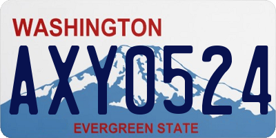 WA license plate AXY0524