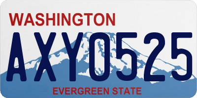 WA license plate AXY0525