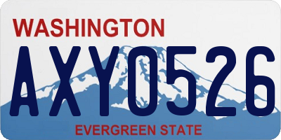 WA license plate AXY0526