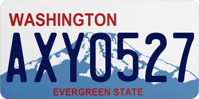 WA license plate AXY0527
