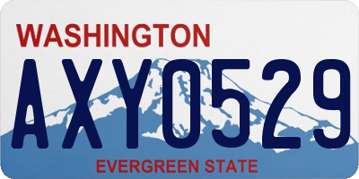 WA license plate AXY0529