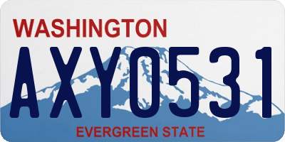 WA license plate AXY0531