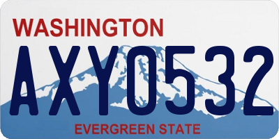 WA license plate AXY0532