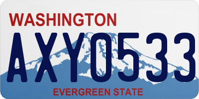 WA license plate AXY0533