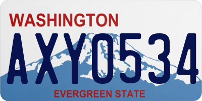 WA license plate AXY0534