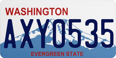 WA license plate AXY0535