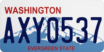 WA license plate AXY0537