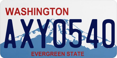 WA license plate AXY0540