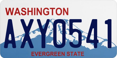 WA license plate AXY0541