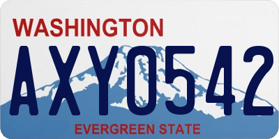 WA license plate AXY0542