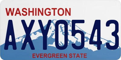 WA license plate AXY0543