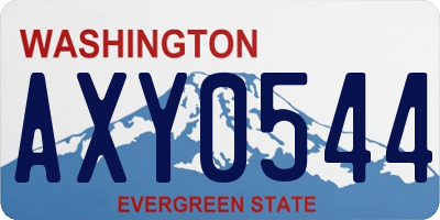 WA license plate AXY0544