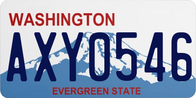 WA license plate AXY0546