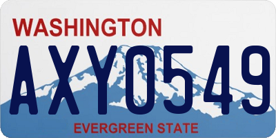 WA license plate AXY0549