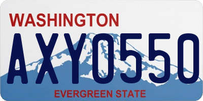 WA license plate AXY0550