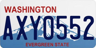 WA license plate AXY0552
