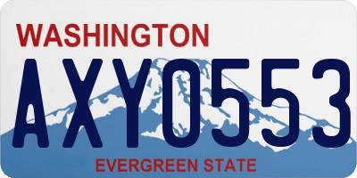 WA license plate AXY0553