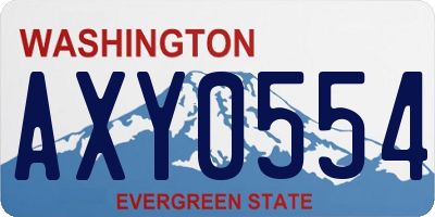 WA license plate AXY0554