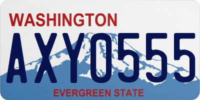 WA license plate AXY0555