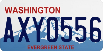 WA license plate AXY0556