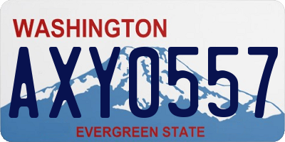 WA license plate AXY0557
