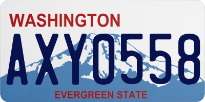 WA license plate AXY0558