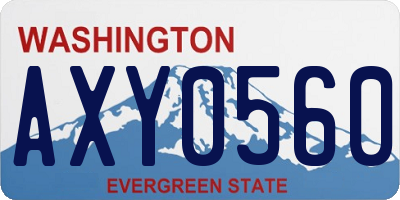 WA license plate AXY0560