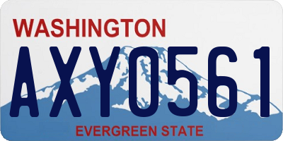 WA license plate AXY0561