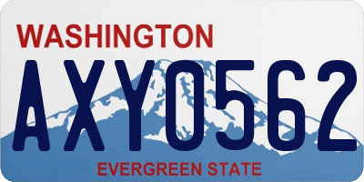 WA license plate AXY0562