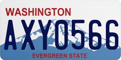 WA license plate AXY0566