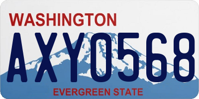 WA license plate AXY0568