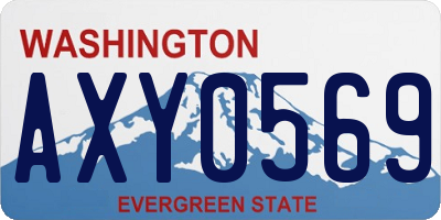 WA license plate AXY0569