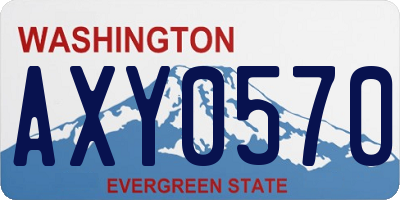 WA license plate AXY0570