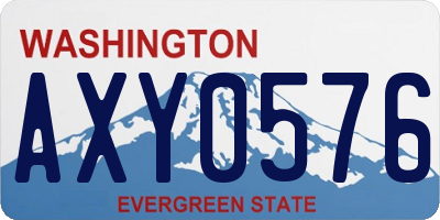 WA license plate AXY0576