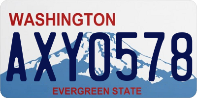 WA license plate AXY0578