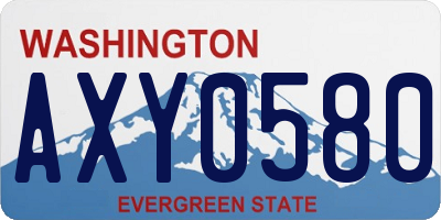 WA license plate AXY0580