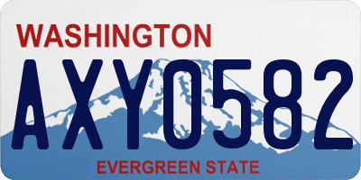 WA license plate AXY0582