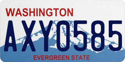 WA license plate AXY0585