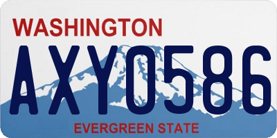 WA license plate AXY0586