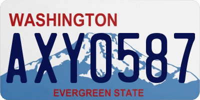 WA license plate AXY0587