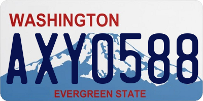 WA license plate AXY0588