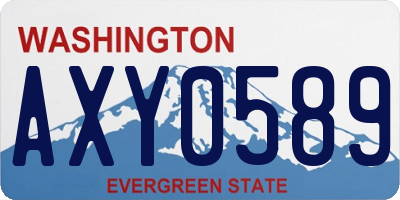 WA license plate AXY0589