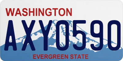 WA license plate AXY0590