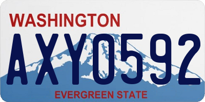 WA license plate AXY0592