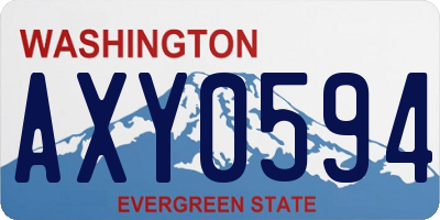 WA license plate AXY0594